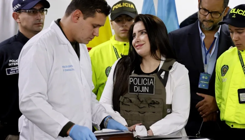 Aida Merlano a su llegada deportada de Venezuela.
