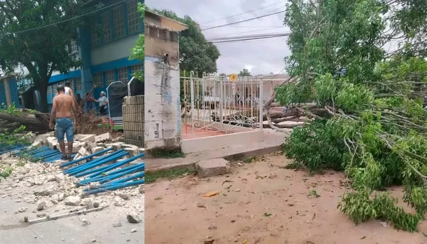 Los daños en la IED de Las Nieves y Municipio de Sabanagrande
