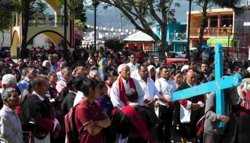 Imagen del Vía Crucis realizado en Chiapas.