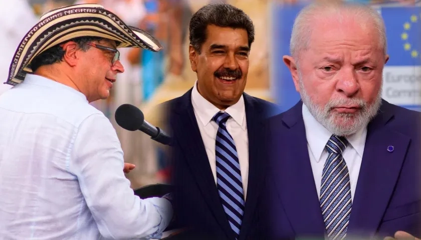 Gustavo Petro, Nicolás Maduro y Luiz Inácio Lula da Silva. 