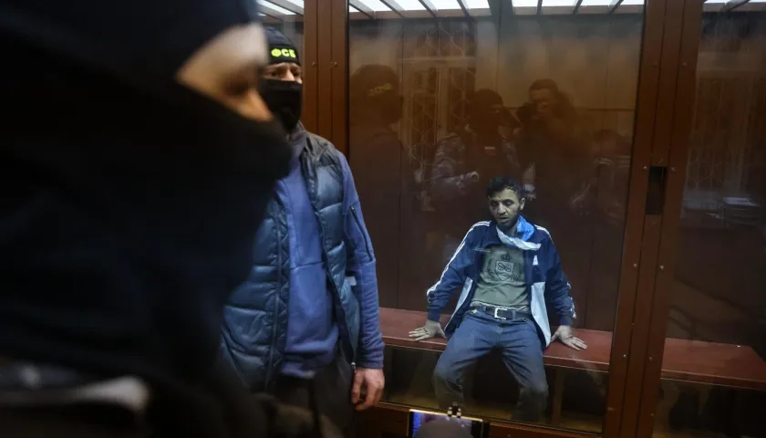 Vista de uno de los sospechosos del ataque terrorista en el Crocus City Hall, Moscú