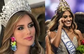 Miss España Ángela Ponce y Miss Colombia Valeria Morales.
