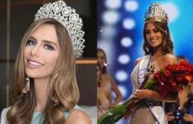 Miss España, Angela Ponce, y Miss Colombia, Valeria Morales.