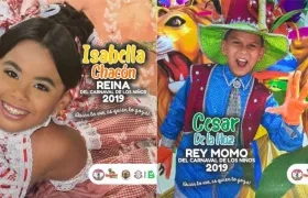 Isabella Sofía Chacón Ruiz y César Andrés De la Hoz Padilla, Reyes del Carnaval de los Niños 2019.