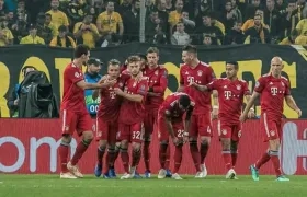 Celebración de los jugadores de Bayern Múnich. 