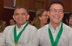 Ubaldo Enrique Meza con el exrector de Unimagdalena Carlos Caicedo.