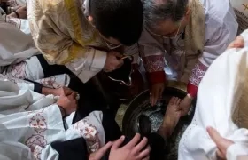 Ceremonia del Lavatorio de los Pies en Jerusalen.