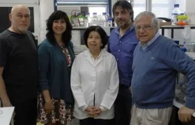 Mario Herrera Marschitz, Paola Morales, María Elena Quintanilla, Marcelo Ezquer y Yedy Israel, los autores del aerosol.