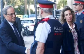 El presidente de la Generalitat, Quim Torra, llega al Parlament en Barcelona.