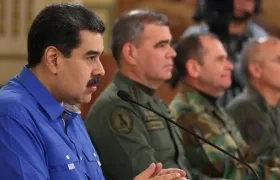 El Presidente Nicolás Maduro dirigiéndose a los venezolanos por la TV estatal.