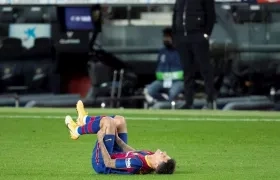 Philippe Coutinho, tras lesionarse durante el partido.