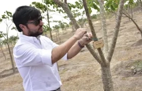El Alcalde Jaime Pumarejo durante la entrega del Bosque urbano.