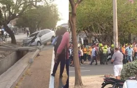 Estado en que quedó el vehículo tras arrollar a 9 personas en Los Girasoles.