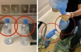 Las botellas en la habitación del Navalni fueron recogidas por su equipo para el análisis.
