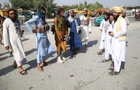 Un grupo de talibanes en Kabul.