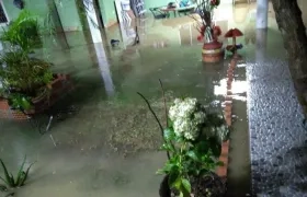 Viviendas inundadas en Santa Verónica.