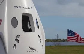 Vista de una cápsula de la empresa SpaceX.