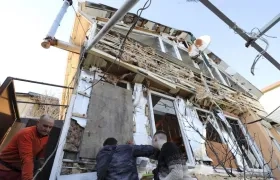Un edificio bombardeado por las fuerzas rusas en Odesa.