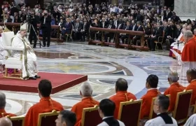 El Papa durante su homilía de hoy.