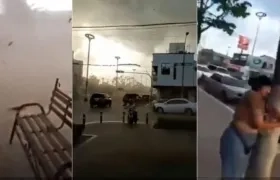Tres escenas dramáticas del paso del tornado por Guamúchil, Sinaloa.