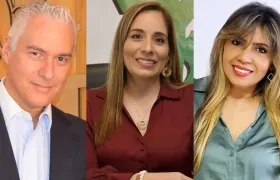 Alberto Vives, gerente de Andi Atlántico; Yilda Castro, directora de Fenalco Atlántico, y Dina Luz Pardo, directora de Asocentro.