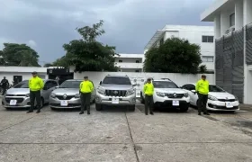 Cinco vehículos recuperados por la Policía Metropolitana de Barranquilla.