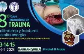 Afiche del Octavo curso internacional de trauma, politrauma y fracturas de alta energía. 