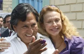 El exmandatario peruano Alejandro Toledo y su esposa Eliane Karp.