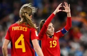 Olga Carmona celebra el gol con el que le dio el campeonato a España 