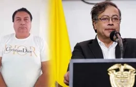Juan Carlos López, alias 'Sobrino' o 'El Grande', y el Presidente Gustavo Petro.