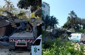 Aspecto del accidente en Pradomar. 