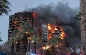 Incendio en edificio de España.