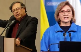 Presidente Gustavo Petro y fiscal (E) Martha Mancera.