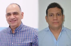 El alcalde de Santa Marta, Carlos Pinedo, y el excandidato Jorge Agudelo
