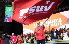 El presidente Nicolás Maduro tras ser proclamado candidato del Partido Socialista Unido de Venezuela. 