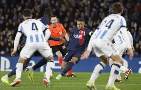 La maniobra previa de Kylian Mbappé para el primer gol del PSG ante la Real Sociedad. 