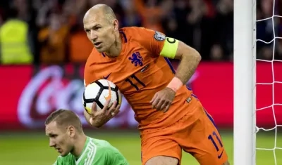 Arjen Robber, delantero holandés. 