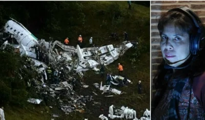 Imagen de archivo del accidente y de la controladora aérea Yaneth Molina.