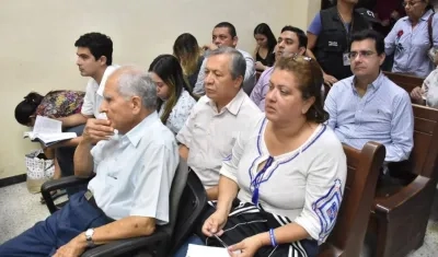 Algunos de los implicados en el caso de corrupción de Uniautónoma, durante la audiencia de formulación de imputación.