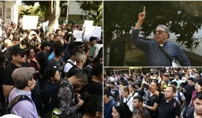 Docentes y estudiantes protestan en Uniautónoma.