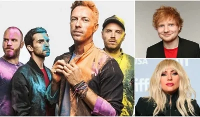 Coldplay, Ed Sheeran y Lady Gaga.