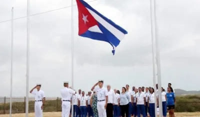 Izada de bandera de la delegación de Cuba en los Centroamericanos 2018.