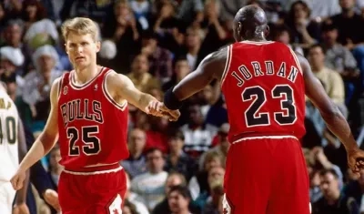 Kerr y Jordan en sus épocas de compañeros. 