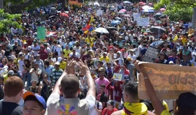 Marchas en jornada nacional de paro en Barranquilla