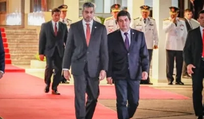El presidente de Paraguay, Mario Abdo Benítez y el vicepresidente, Hugo Velázquez.