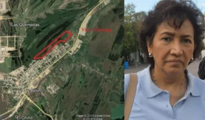 En la parte roja es donde está la invasión, así lo explicó Luz Elvira Angarita, directora de Parques Naturales en la Costa.