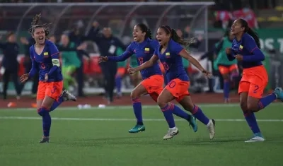 La celebración de la selección Colombia femenina.