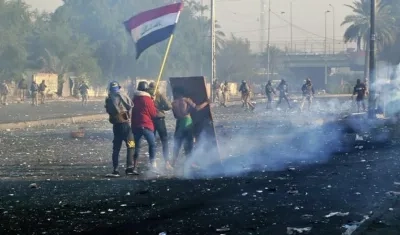 Imagen de los enfrentamientos en Bagdad.