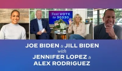 Jennifer López y Alex Rodríguez apoyan a Joe Biden.