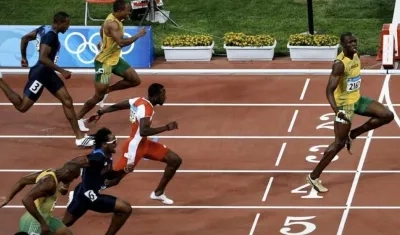 Victoria de Usain Bolt en los Juegos Olímpicos de Pekín 2008